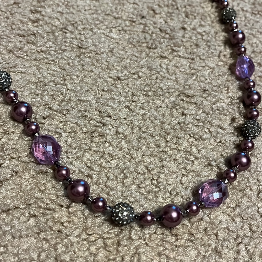 Premier Designs Sugar Plum purple beaded necklace